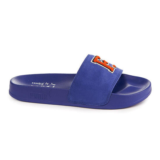 Fenty x Puma Hausschuhe aus blauem Leder, Casualbeach Flatform.