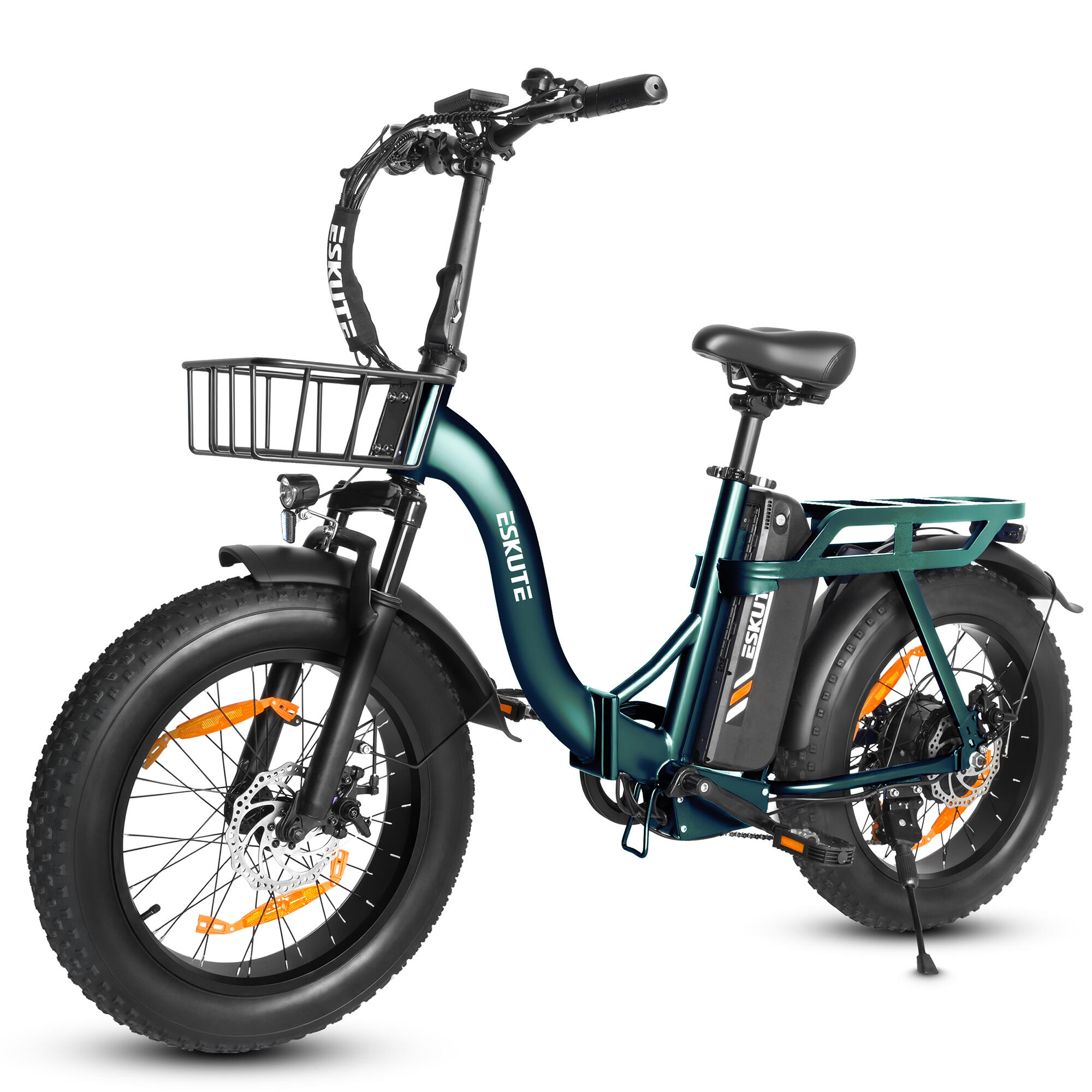 ESKUTE D202 Fat Bike pieghevole con cestino anteriore, batteria da 48V 20.8 Ah 4/4
