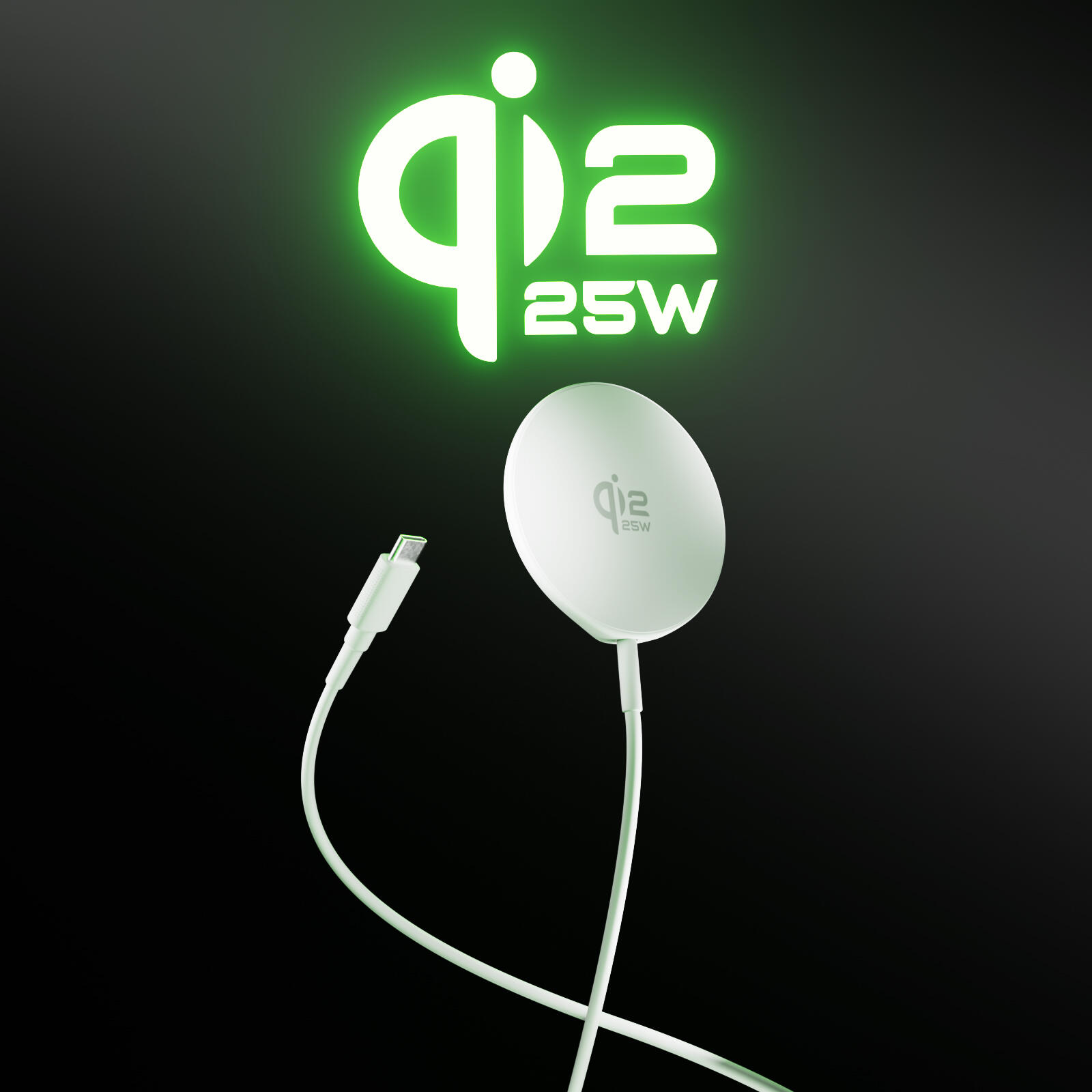 Caricatore wireless compatibile MagSafe Qi2.2 25 W con cavo USB-C integrato 2/7