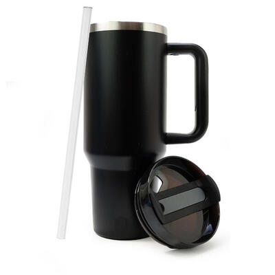 Eurocatch tumbler 1.2l - thermosbeker met handvat - vaatwasserbestendig - zwart