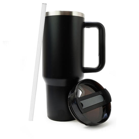 Eurocatch Tumbler 1.2L - Thermosbeker met Handvat - Vaatwasserbestendig - Zwart