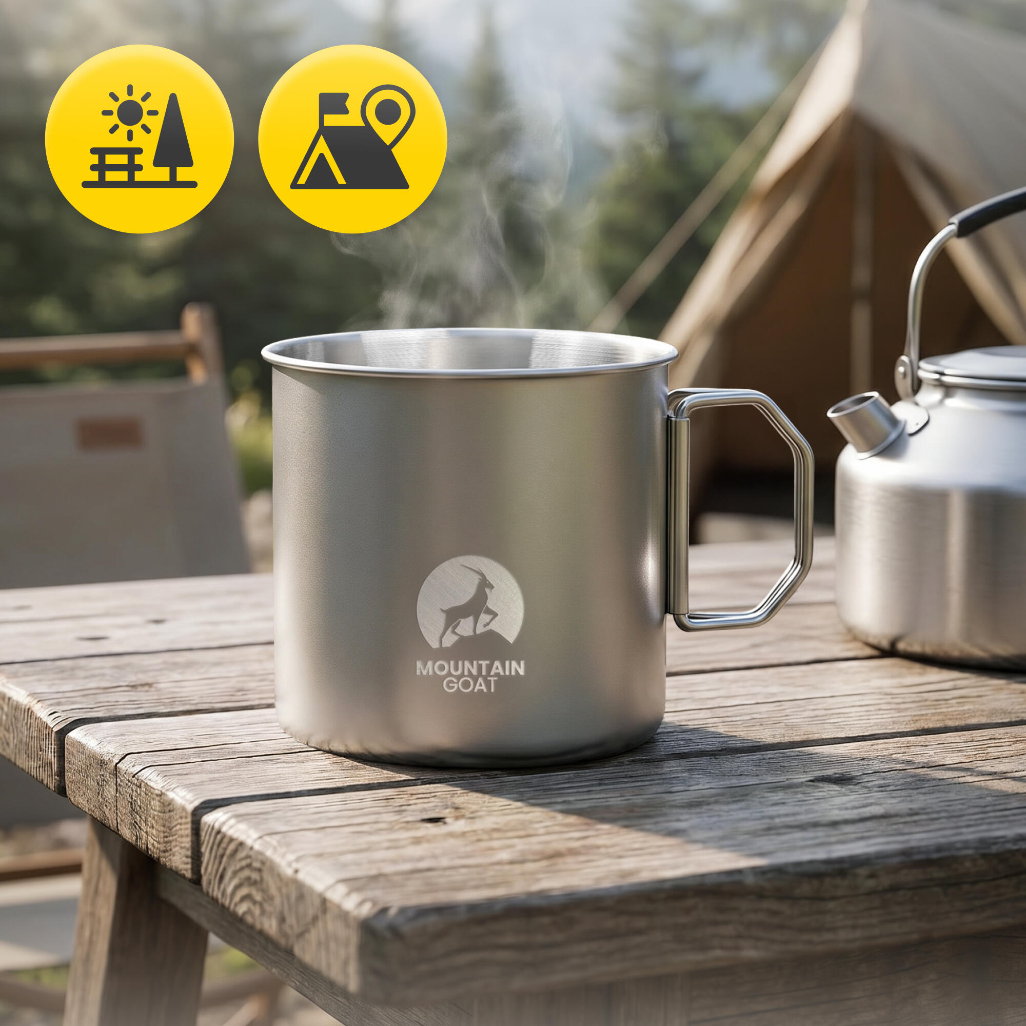 Kubek turystyczny Mountain Goat ze stali nierdzewnej 500 ml 4/7
