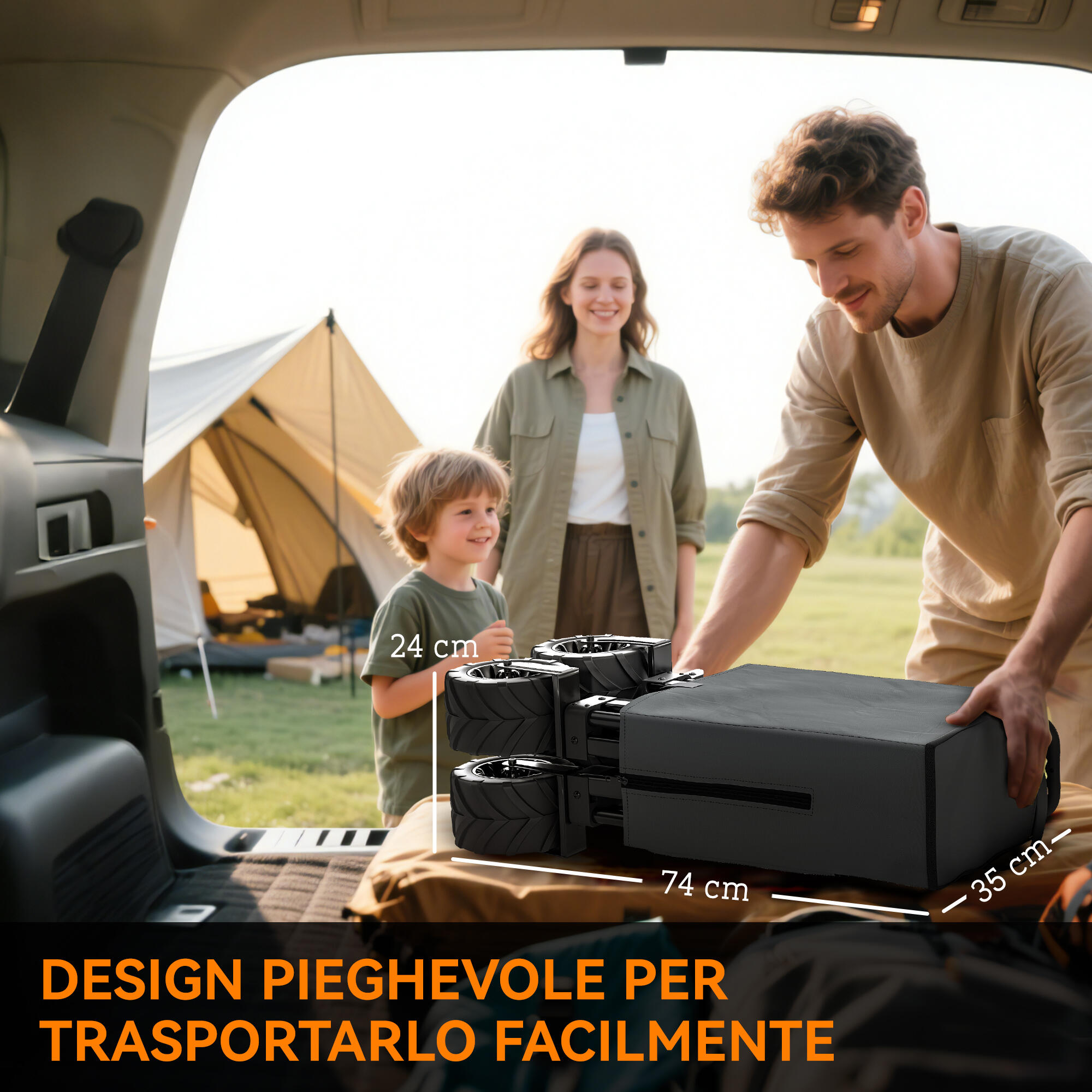 Outsunny Carrello da Esterno max 70kg con Maniglia Telescopica Grigio 6/7