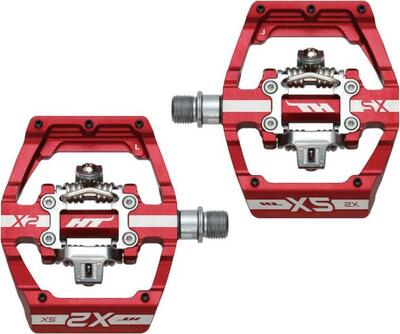 Ht clipless pedals x2 sx red
