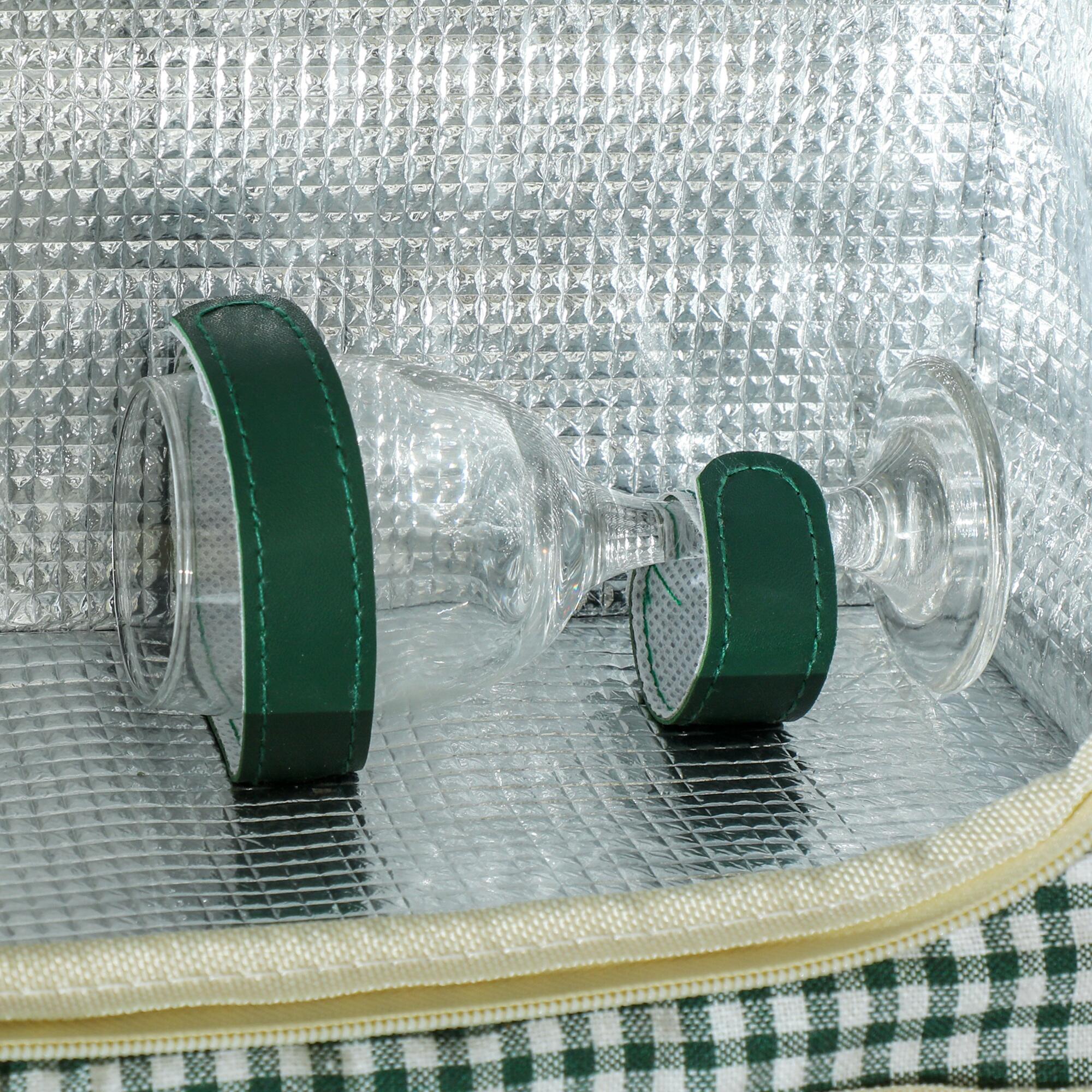 Outsunny Cesta da Pic Nic per 2 Persone con Area Frigo in Vimini Marrone Chiaro 7/7