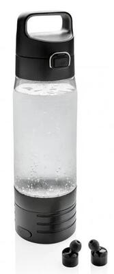 Xd design hydrate 600 ml fles met draadloze hoofdtelefoon