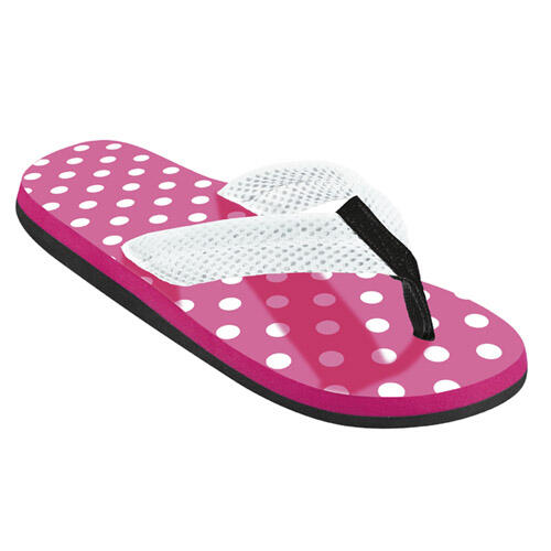 Tongs Beco femme rose à pois blancs