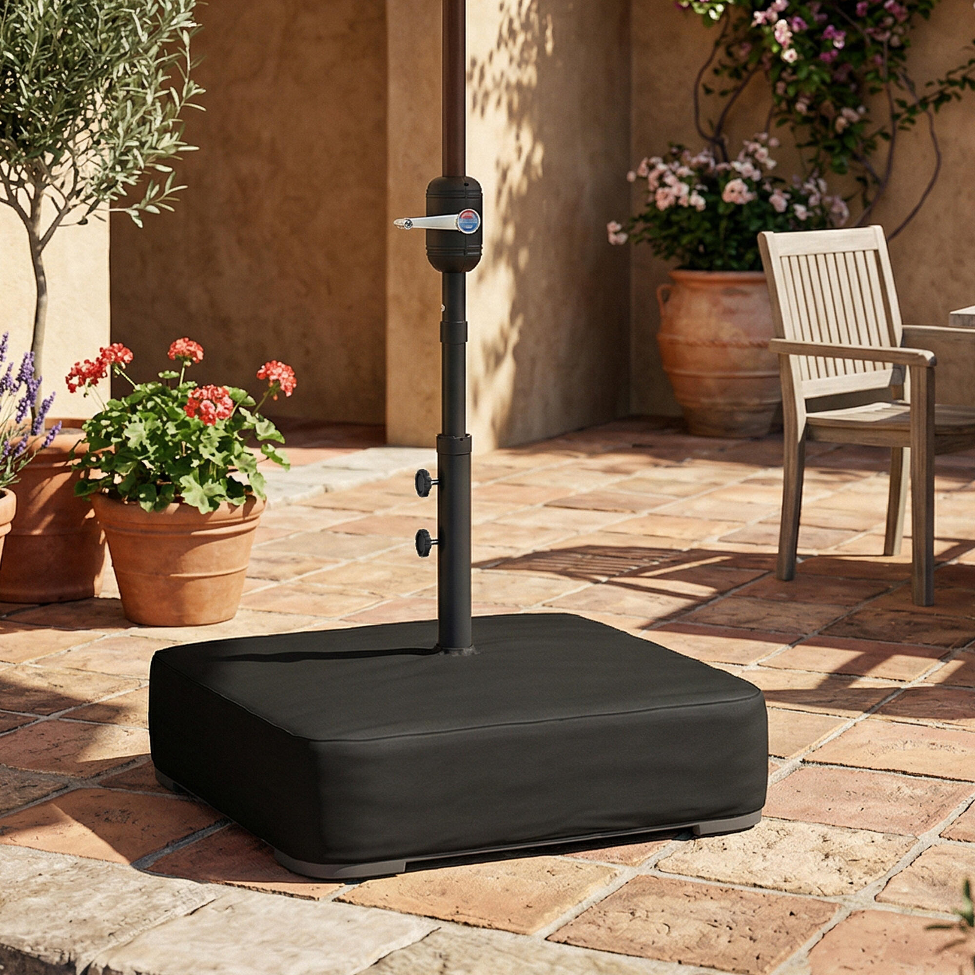 Outsunny Base per Ombrellone a Sbalzo Riempibile 80kg, Nero 2/7