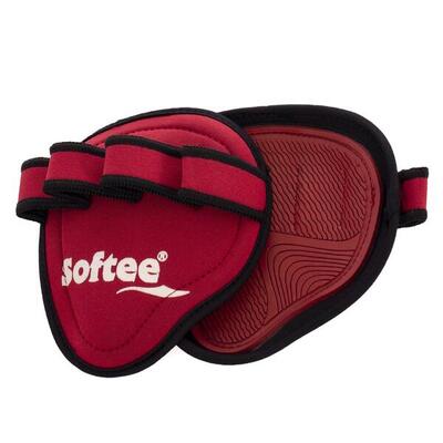 Softee fitness handschoenen zonder vingers, rood.