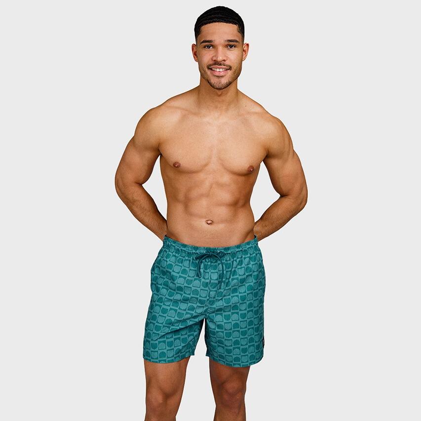 Heren Rits Zwemshort Cester Mini Shell Groen 7/7