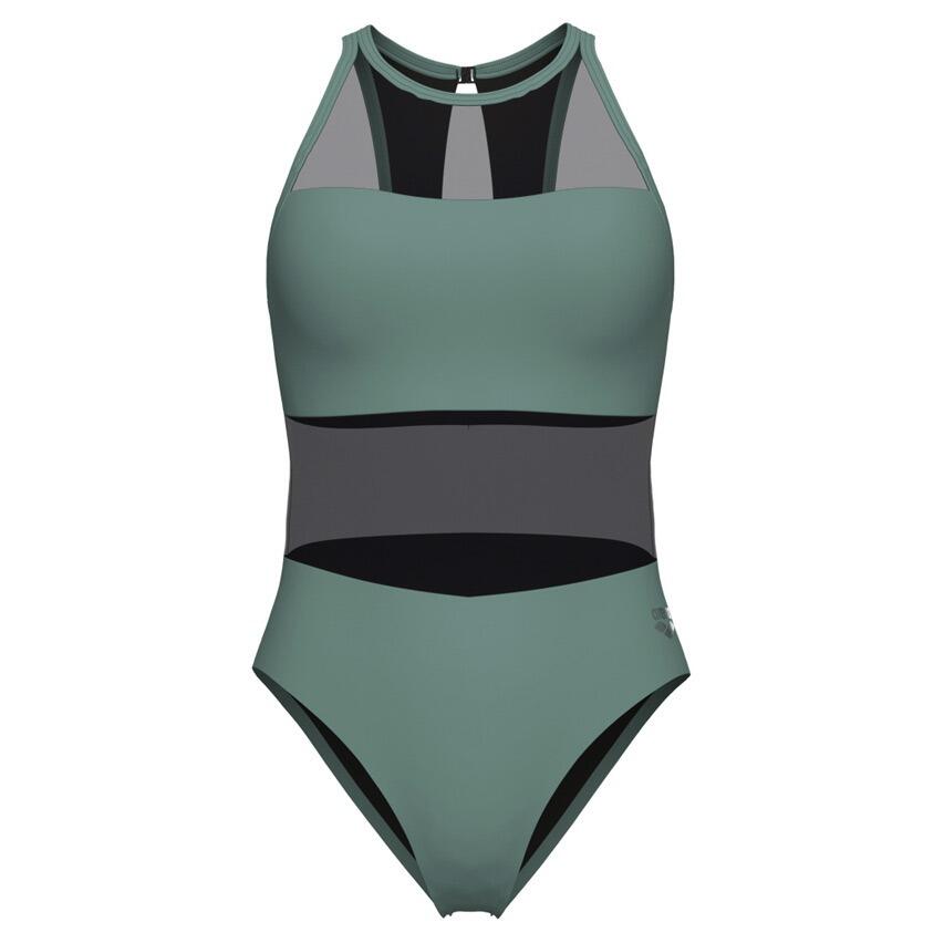 Arena Mesh Panels Vent Back Swimsuit Green 7/7