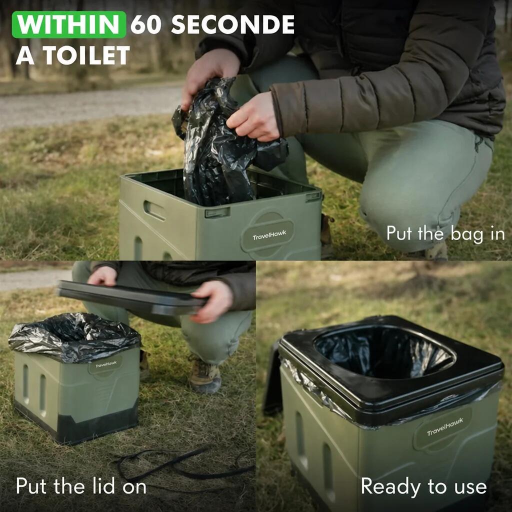 Inodoro portátil e higiénico para camping 3/7