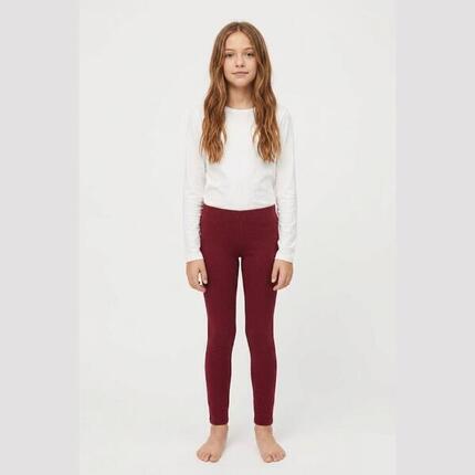 Legging basique fille marron