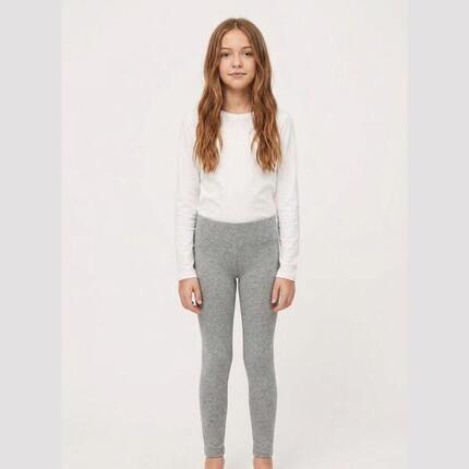 Legging basique fille marron