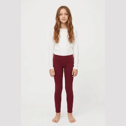 Legging basique fille marron