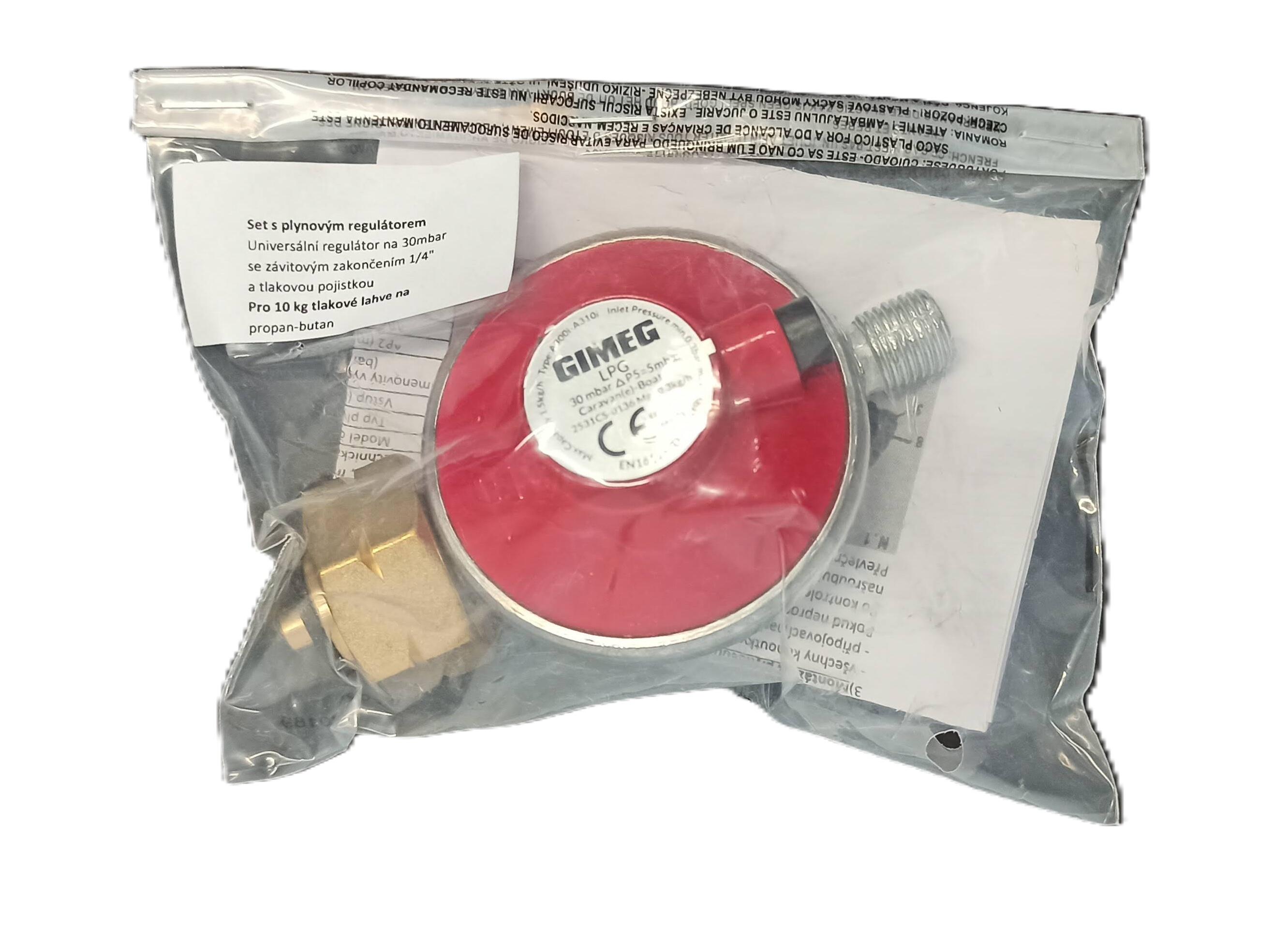 Universele Drukregelaar 1/4 Inch Links Afblaas 30Mbar Drukregelaars los Rood 2/2