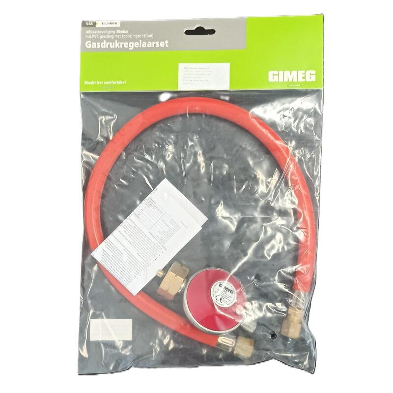 Set hadice a regulátor tlaku plynu pojistka Gimeg 30 Mbar Kombi se závitem  1/4"