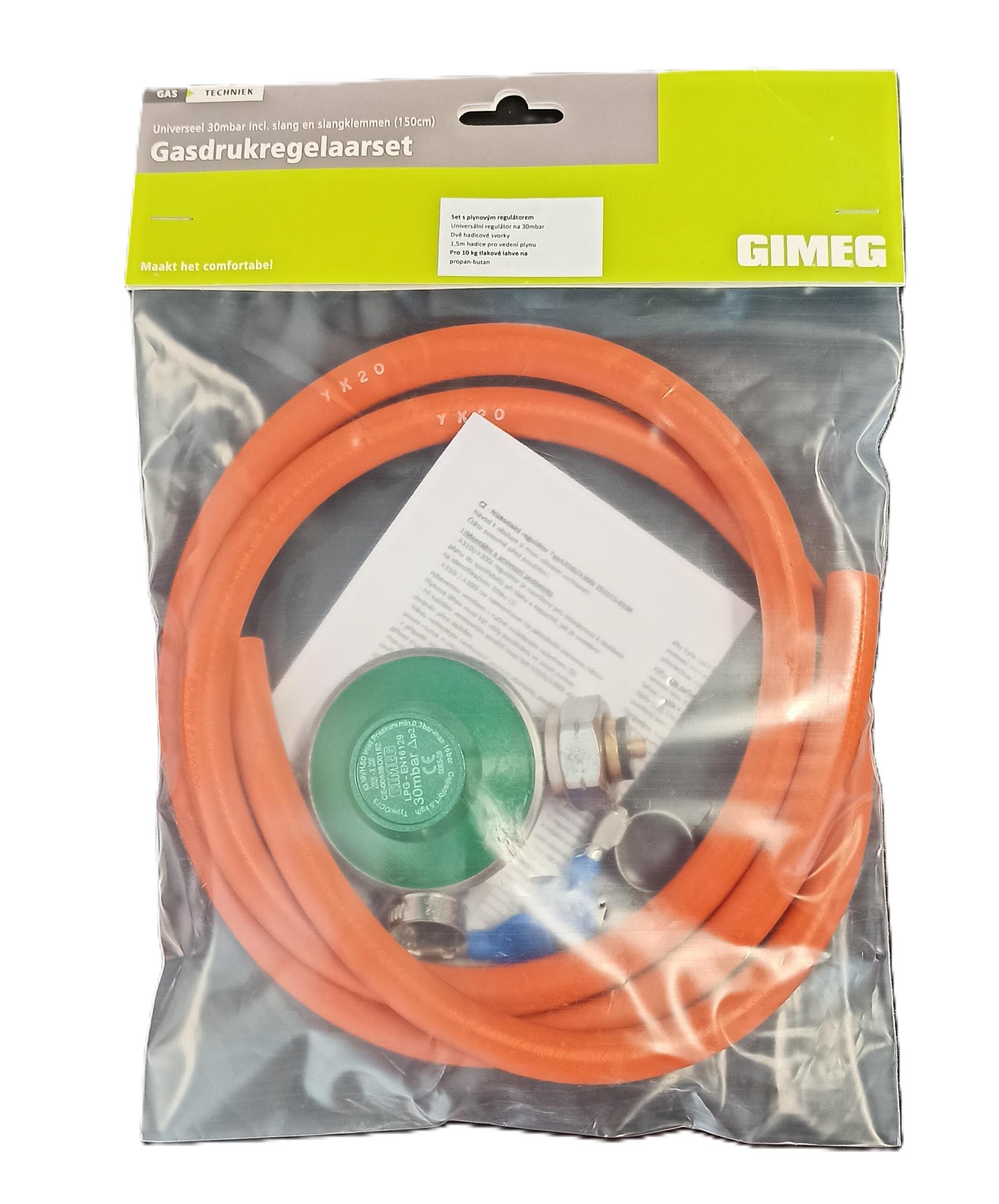 Gasdrukregelaarset 30Mbar 1,5 Meter Drukregelaar sets Groen 2/2
