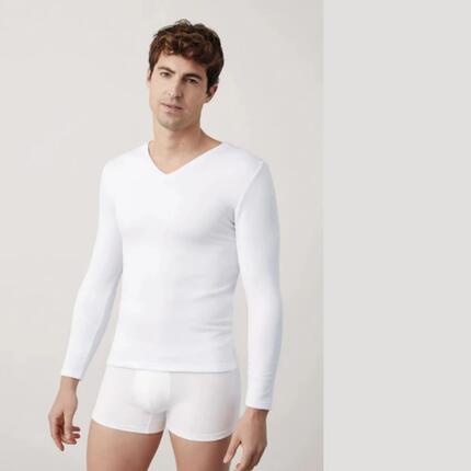 Camiseta Interior Térmica de Manga Larga de Hombre Ysabel Mora Cuello Pico Inte