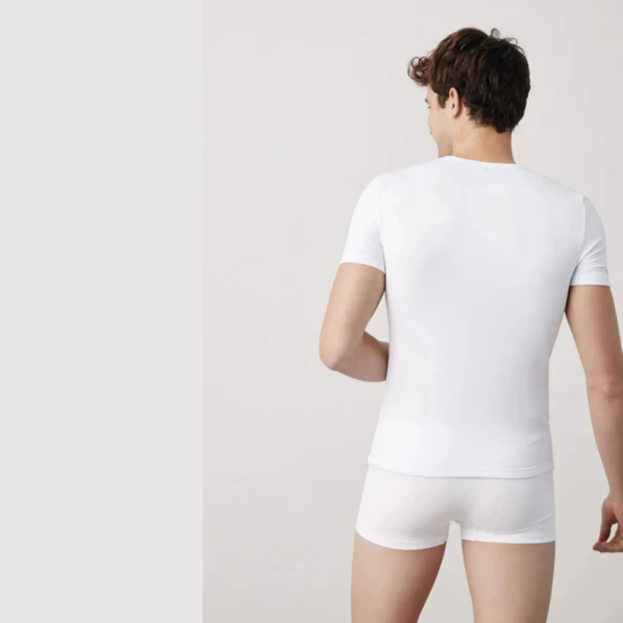 Camisola térmica branca de manga curta 3/5