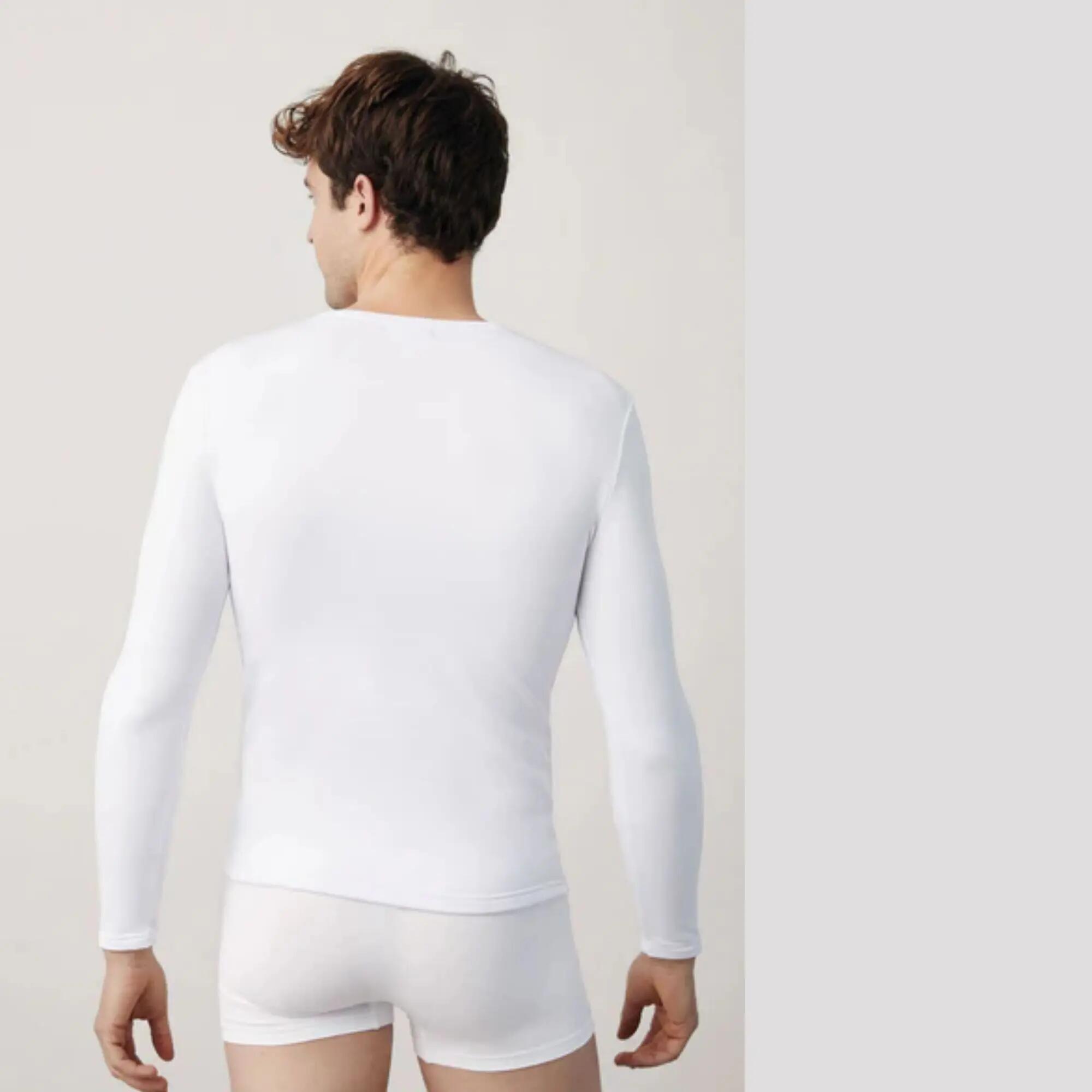 Maillot de corps thermique blanc à manches longues 3/5