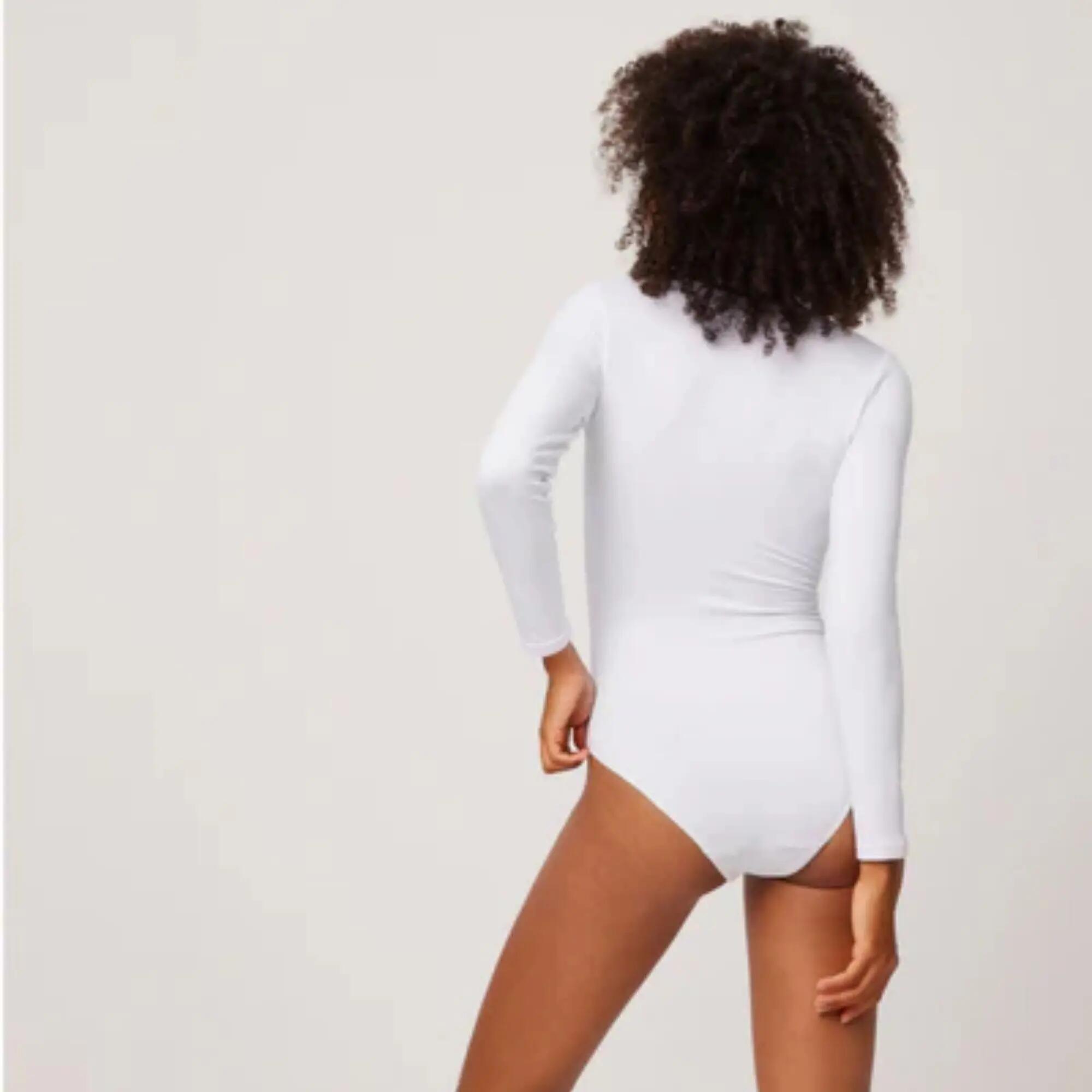 Body thermique blanc à manches longues 3/4
