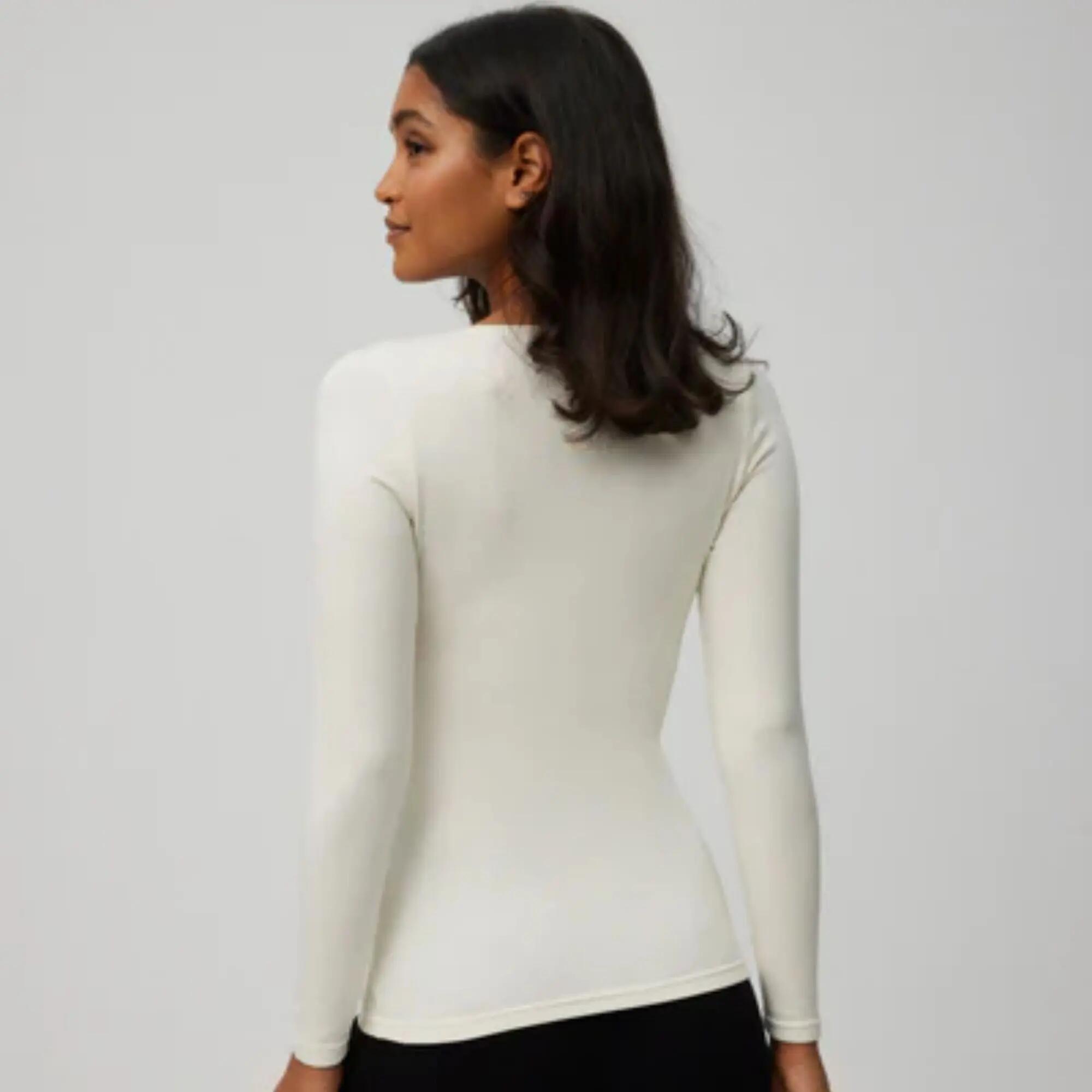 T-shirt thermique blanc à manches longues avec contrôle de la température 2/4