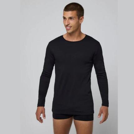 Camiseta Cálida Manga Larga Hombre Ysabel Mora de Algodón con Interior Afelpado