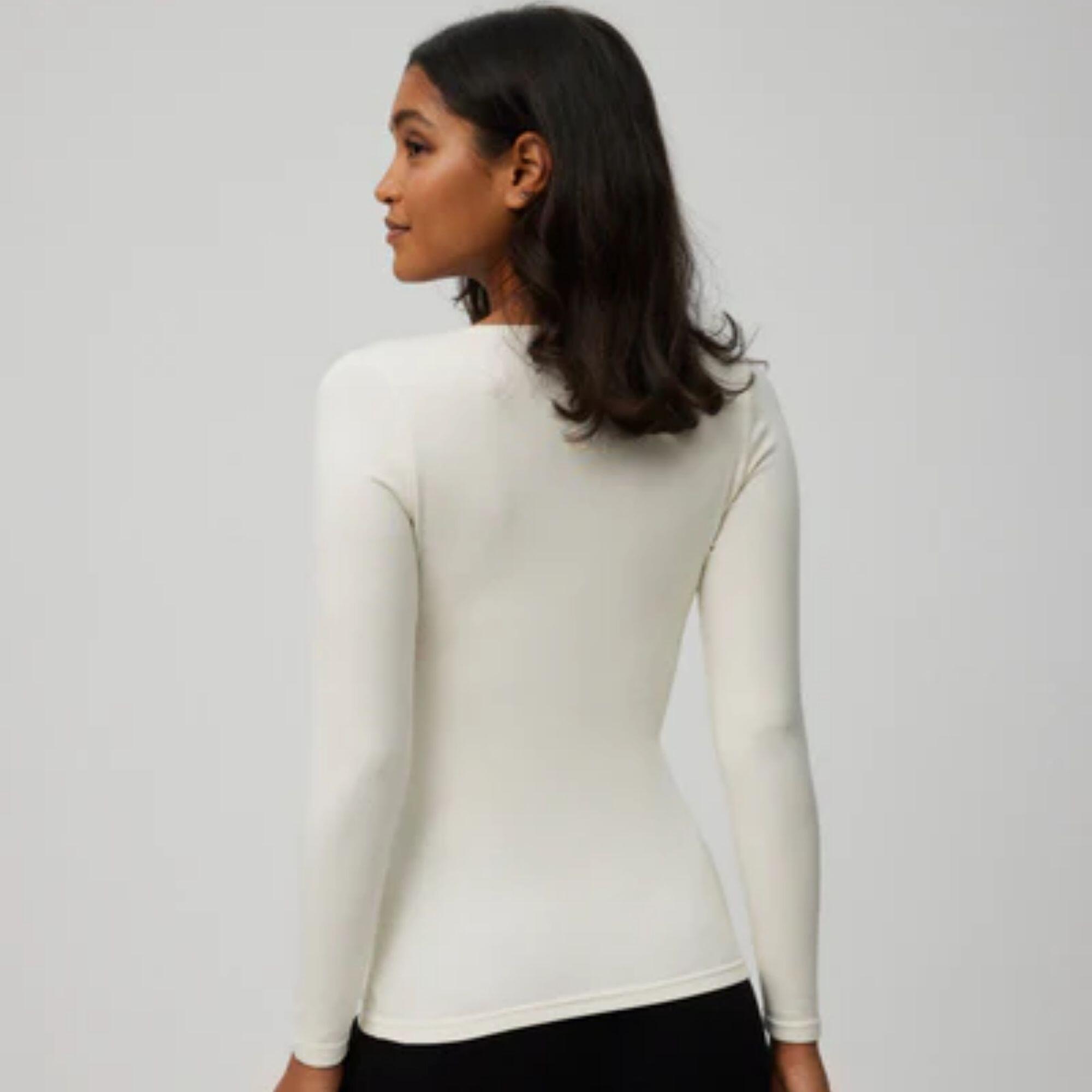 T-shirt thermique blanc à manches longues avec contrôle de la température 2/4