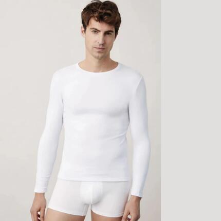 Maillot de corps thermique blanc à manches longues