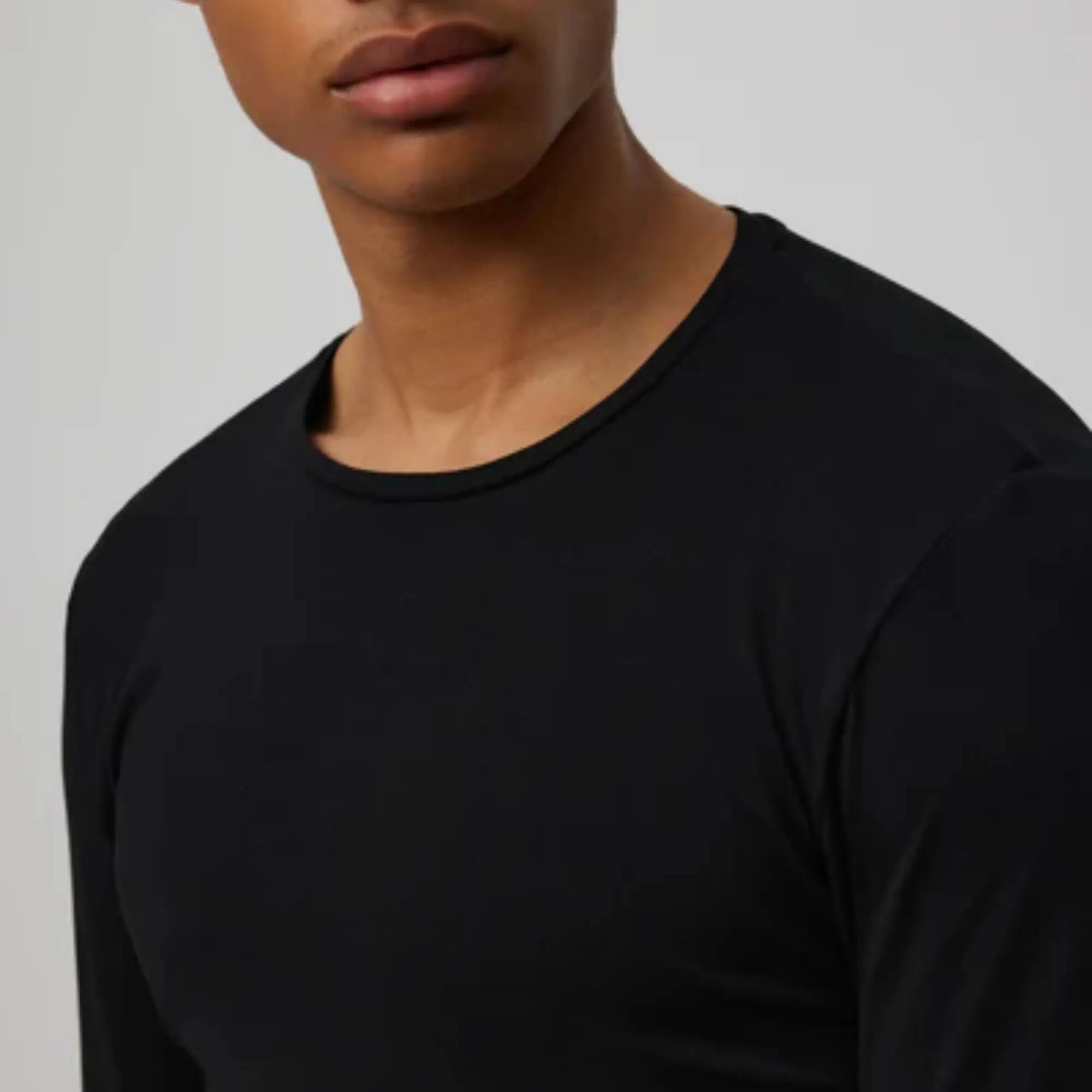 Camisola preta de manga comprida 3/4