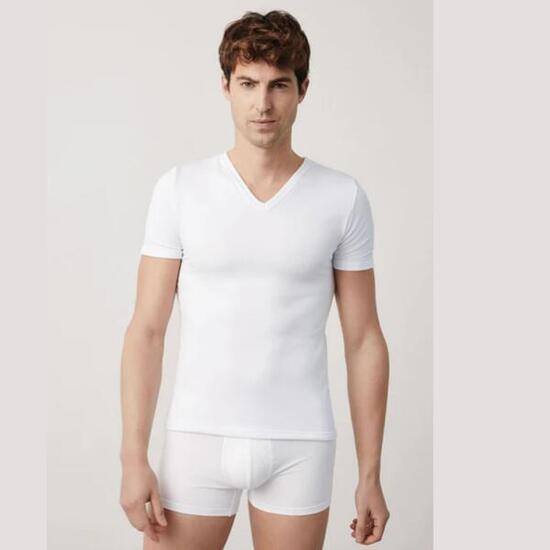 Camiseta Interior Térmica de Hombre Ysabel Mora Manga Corta Cuello Pico Interior