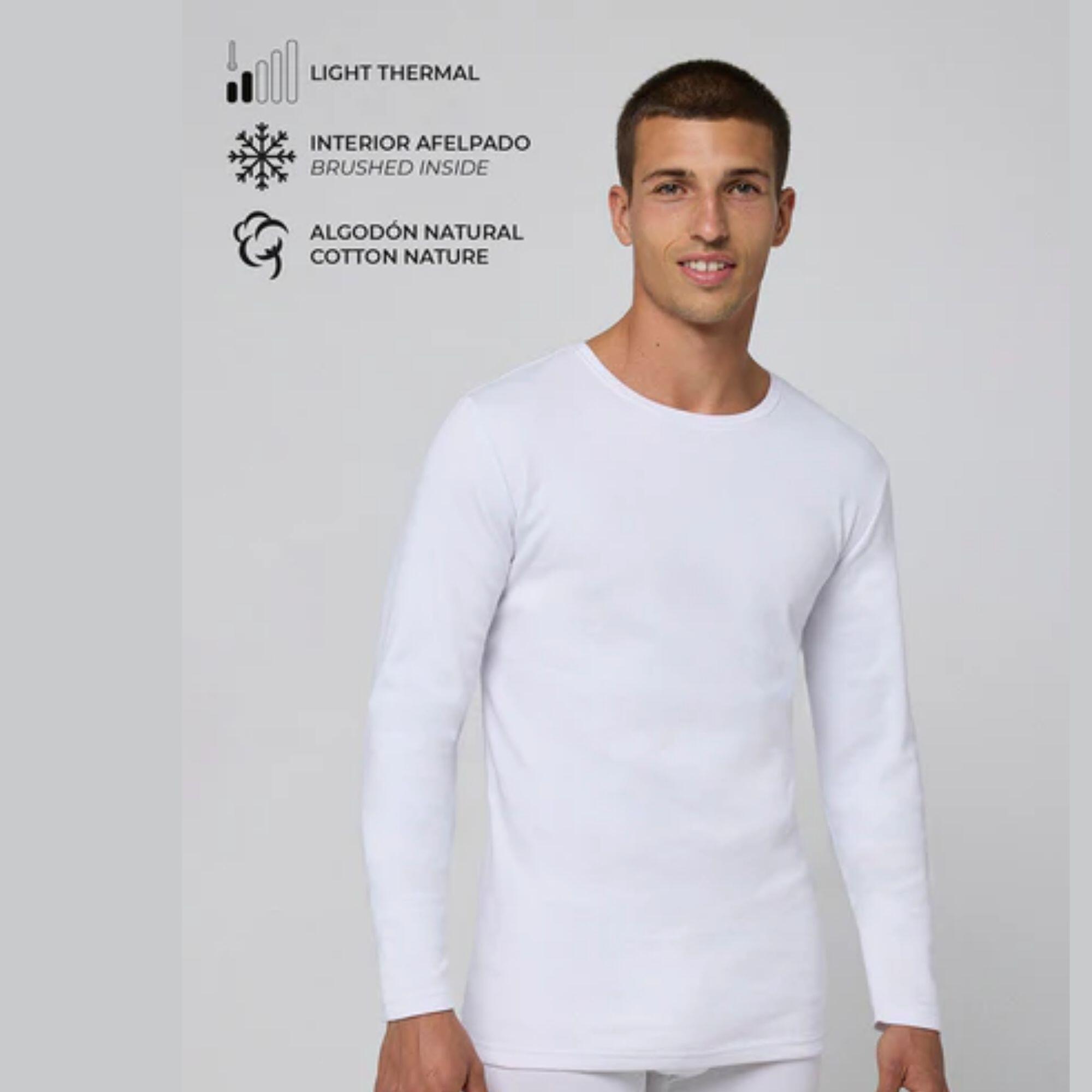 T-shirt blanc à manches longues en coton chaud 3/6