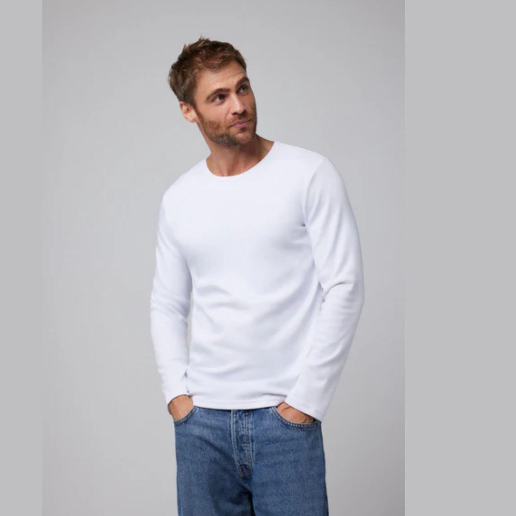 T-shirt blanc à manches longues en coton chaud 5/6