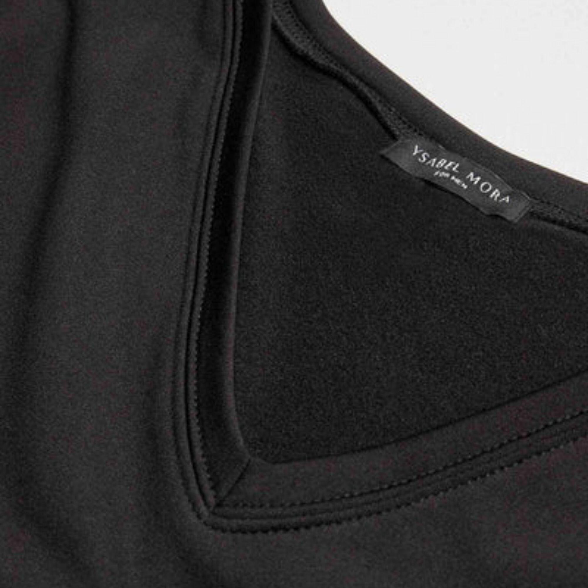Maillot de corps thermique noir manches longues col V 4/5