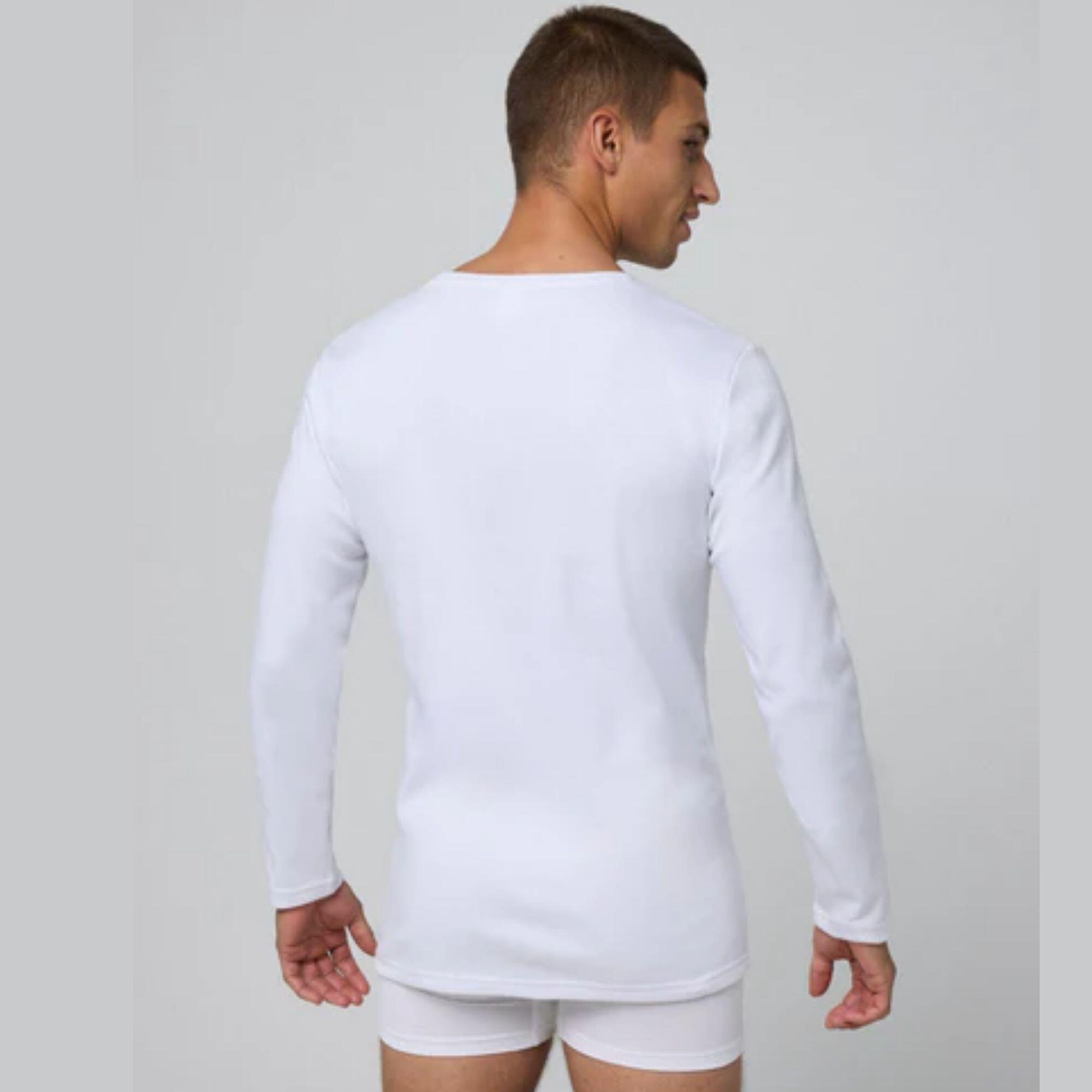 T-shirt blanc à manches longues en coton chaud 4/6