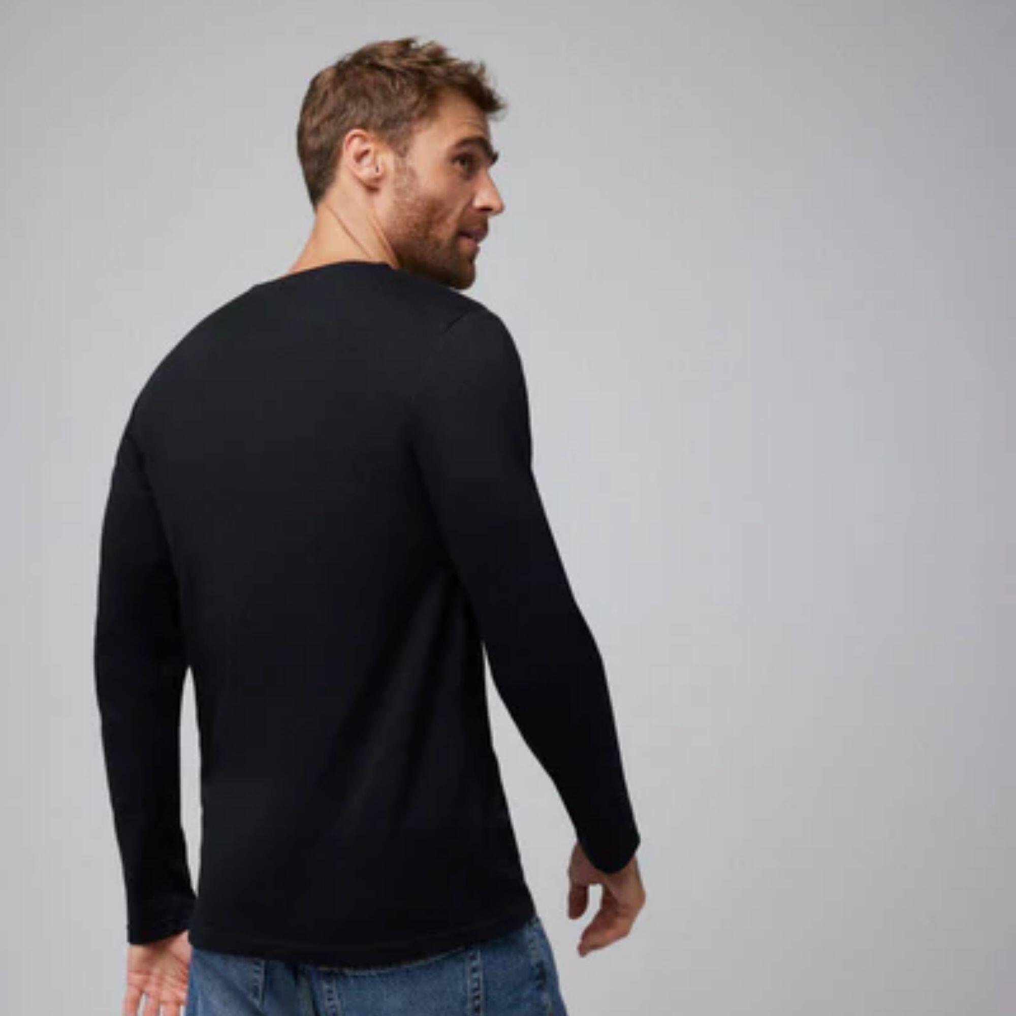 T-shirt chaud en coton noir à manches longues 5/5