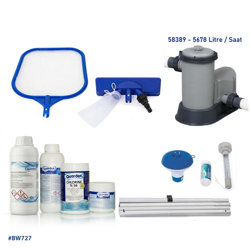 Bestway İntex Havuzlarla Uyumlu  Full Havuz Temizlik Seti 58389 BW727