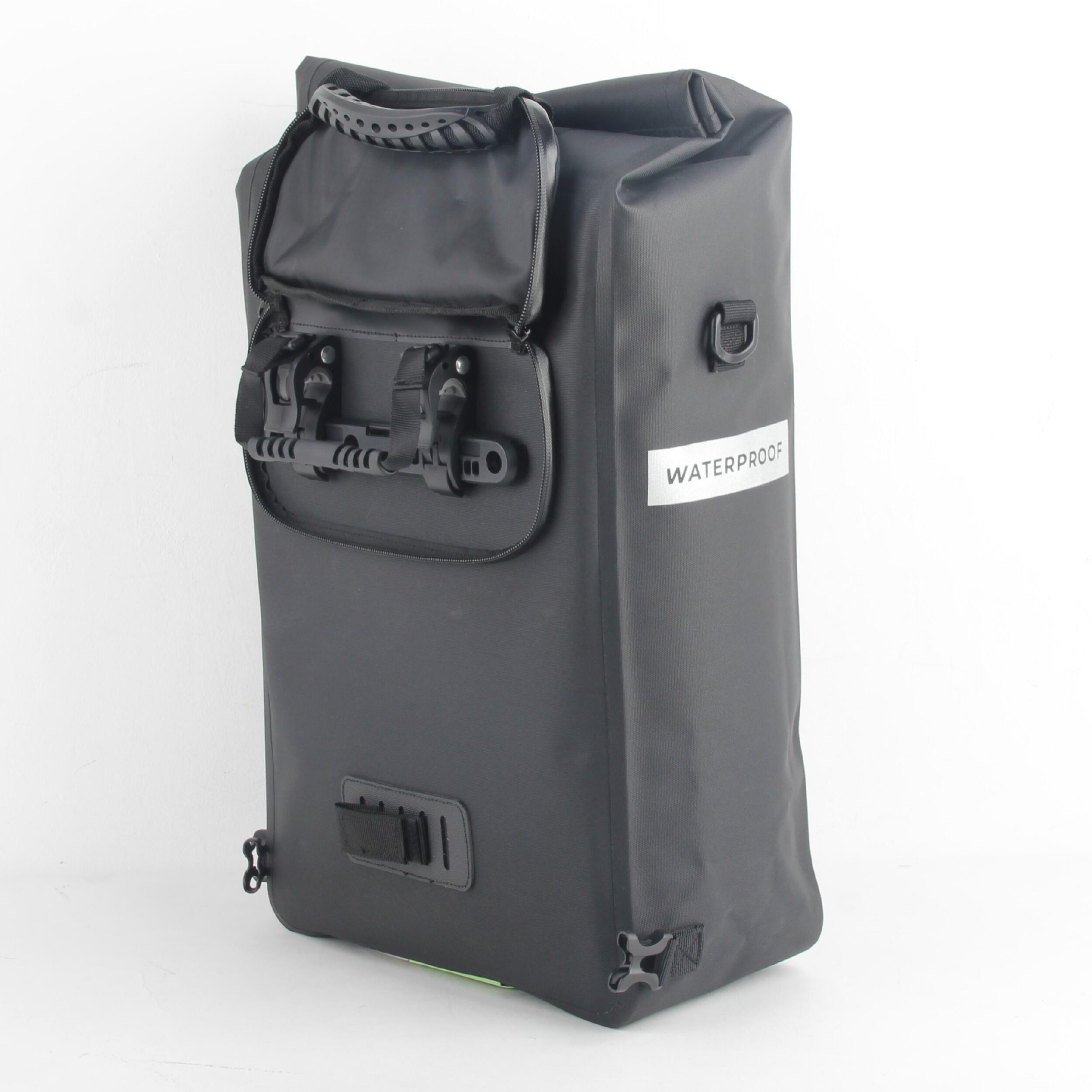 Sacoche de vélo simple 26 litres imperméable noir 5/7