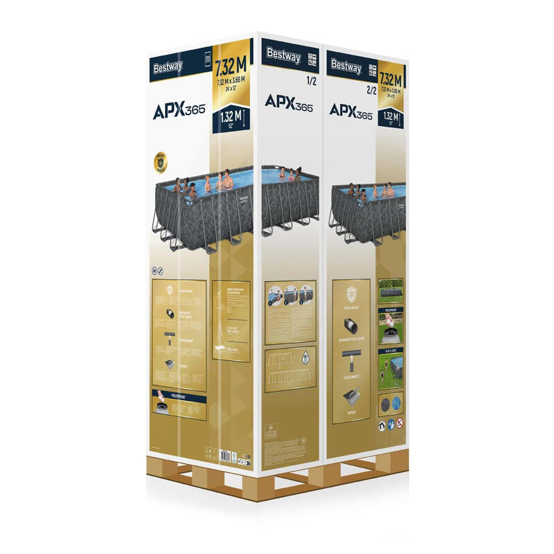 Bestway® APX 365™ 561KG  Prefabrik Havuz 7,32 m x 3,66 m x 1,32 m
