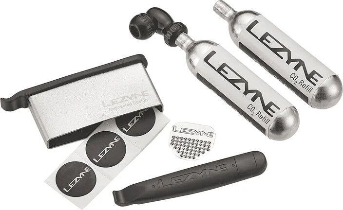 LEZYNE Kit De Réparation Tubeless – Outil Compact Avec Alésoir, 5 Bouchons, Se Range Dans Le Guidon !