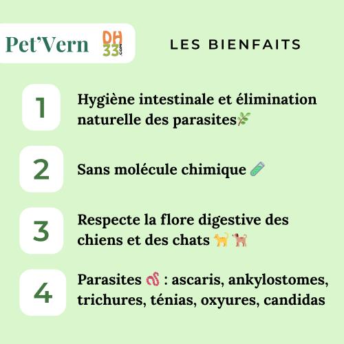 Gestion naturel des vers du chien et du chat - Pet'Vern 100 ml 3/4