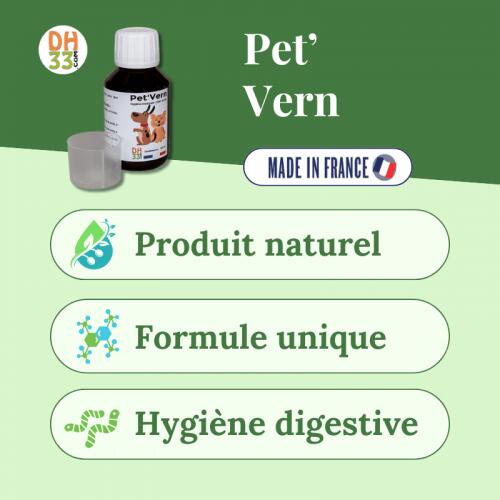 Gestion naturel des vers du chien et du chat - Pet'Vern 100 ml 2/4