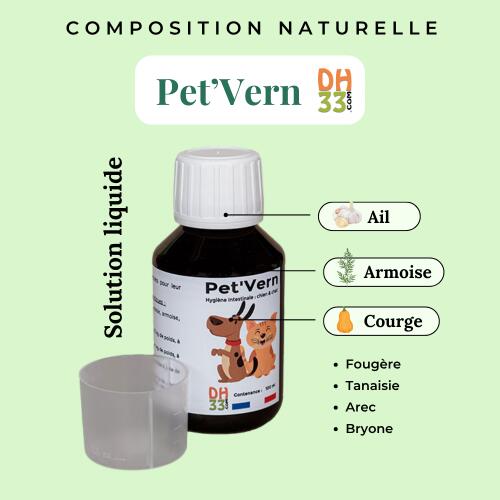 Gestion naturel des vers du chien et du chat - Pet'Vern 100 ml 4/4