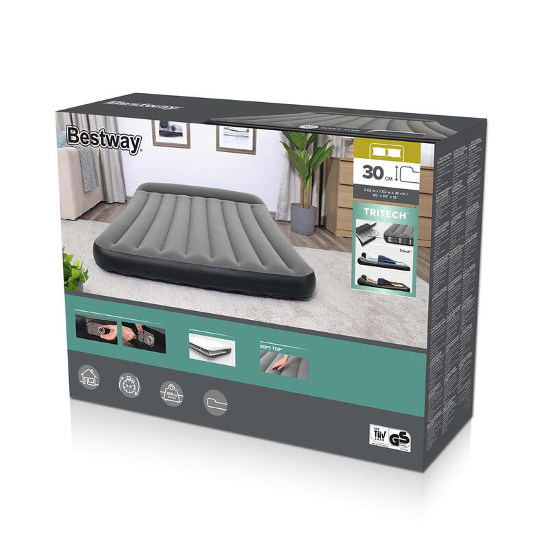 Bestway Çift Kişilik Kendinden Pompalı Yatak 203x152x30cm 67464
