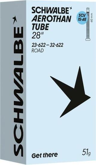 Camera d'aria leggera Schwalbe Aerothan Road con valvola Schwalbe Clik SCV15AE