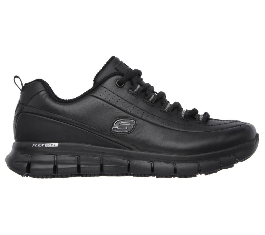 Buty sportowe damskie Skechers Sure Track Trickel sneakersy skórzane czarne