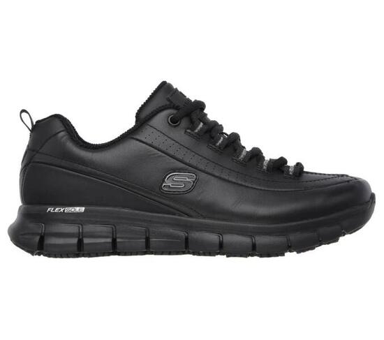 Buty sportowe damskie Skechers Sure Track Trickel sneakersy skórzane czarne