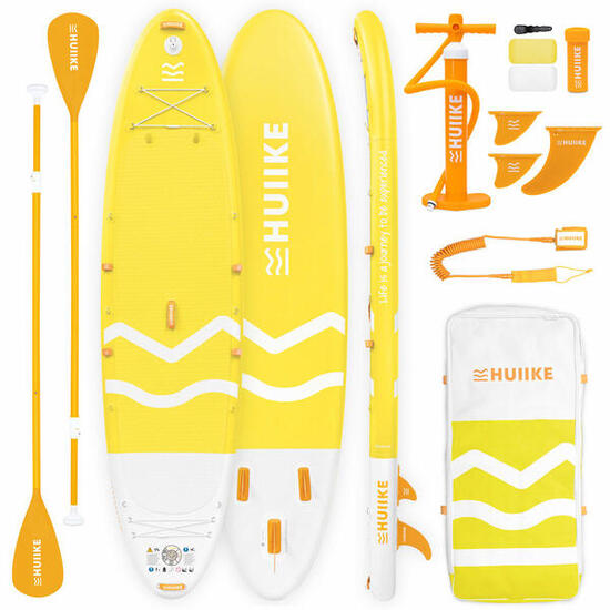 Opblaasbaar Supboard voor 2 Personen 12’ met Accessoires, Tot 170 kg, Geel