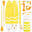 Placă SUP Gonflabilă 2 Persoane 12’ cu Accesorii, Până la 170 kg, Galbenă